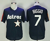 Houston Astros #7 Craig Biggio Navy Blue Mesh BP Jersey,baseball caps,new era cap wholesale,wholesale hats